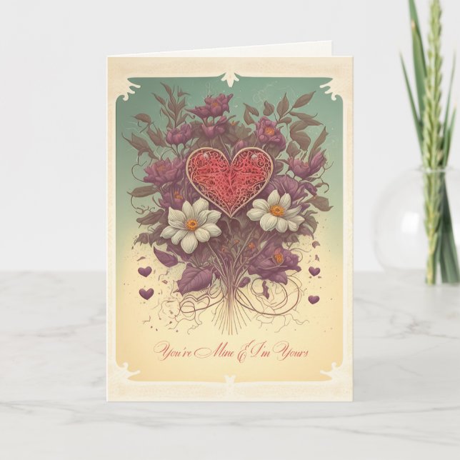 Vintage Valentinstag-Karte Feiertagskarte (Vorderseite)