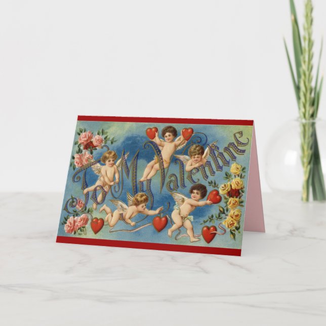 Vintage Valentinstag-Karte Feiertagskarte (Vorderseite)