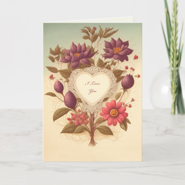 Vintage Valentinstag-Karte Feiertagskarte (Vorderseite)