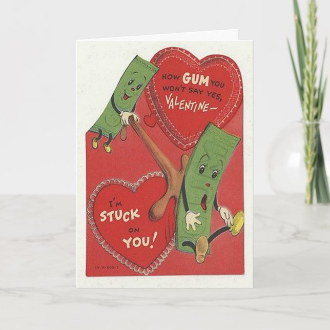 Vintage Valentinstag-Karte Feiertagskarte (Vorderseite)