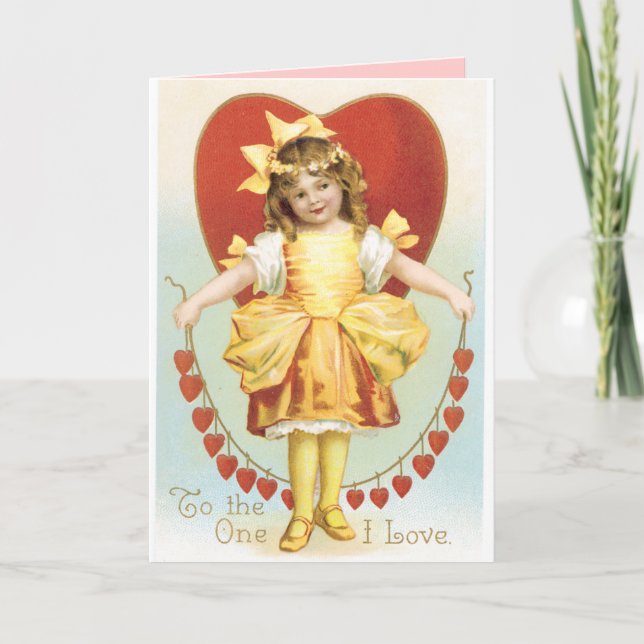 Vintage Valentinstag-Karte Feiertagskarte (Vorderseite)