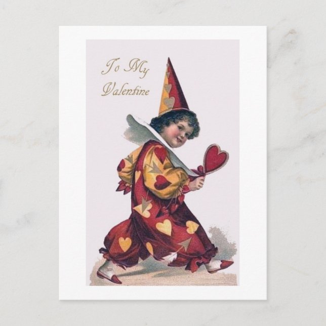 Vintage Valentinstag-Kartenwiedergabe Feiertagspostkarte (Vorderseite)