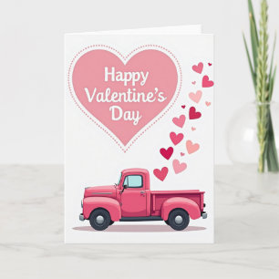 Vintage Valentinstag-Lieferwagen-Karte Karte