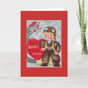 Vintage-Valentinstag - Mein Herz dreht sich im Tai Feiertagskarte