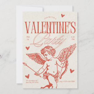 Vintage Valentinstag-Party-Karte Feiertagskarte
