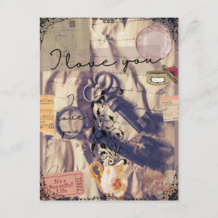 Vintage Valentinstag Postkarte