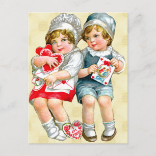 Vintage Valentinstag Postkarte