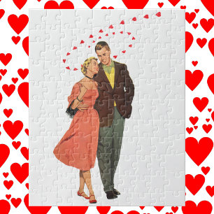 Vintage Valentinstag, romantische schwebende Herze