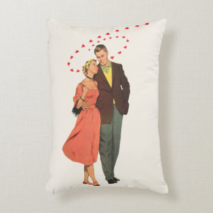 Vintage Valentinstag, romantische schwebende Herze Dekokissen