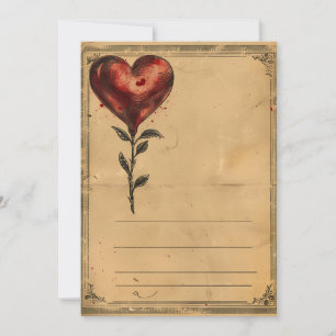 Vintage Valentinstag-Rosenherz Feiertagskarte