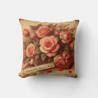 Vintage Valentinstag Schokolade und Blume