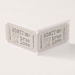 Vintage-Valentinstag-Ticket Wahre Liebe Einlass Ei