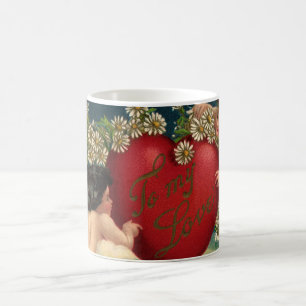 Vintage Valentinstag viktorianische Cherubim im Hi Kaffeetasse