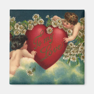 Vintage Valentinstag viktorianische Cherubim im Hi Magnet
