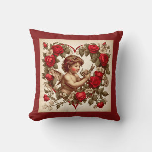 Vintage-Valentinstagskunst Liebescupido Kissen