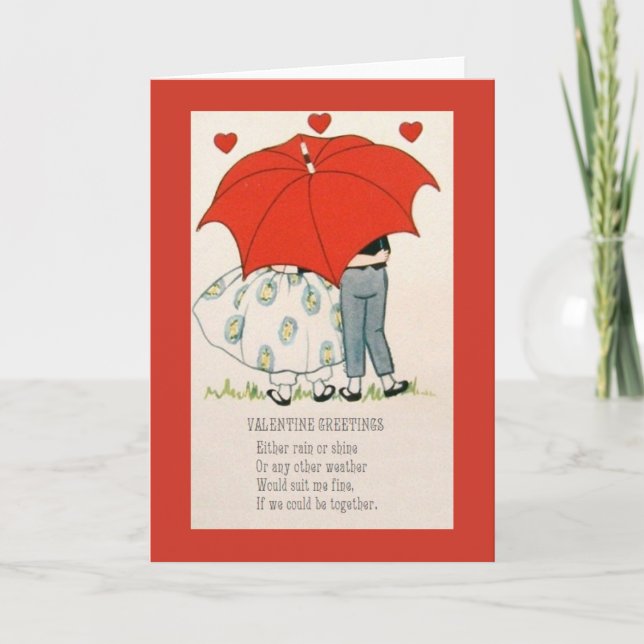 Vintage Valentintagskarte Feiertagskarte (Vorderseite)
