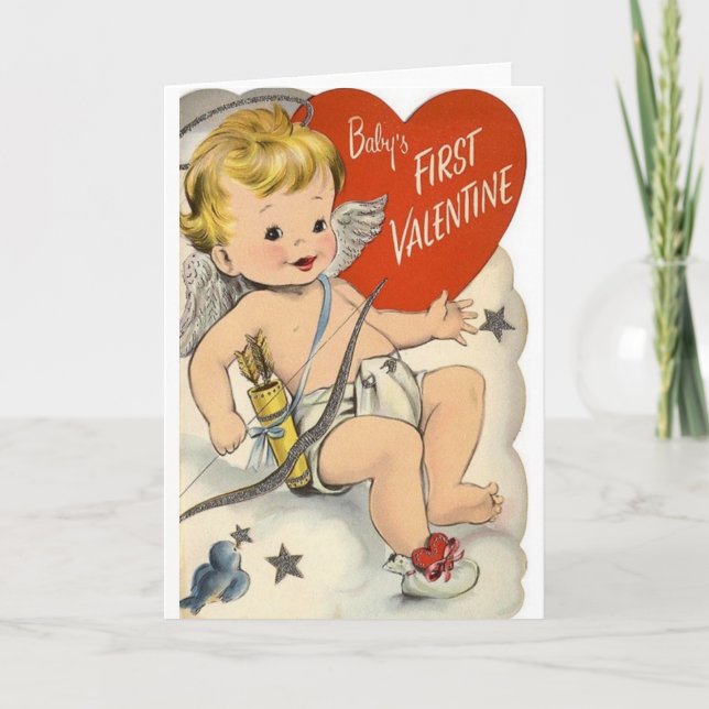 Vintage Valentintagskarte Feiertagskarte (Vorderseite)