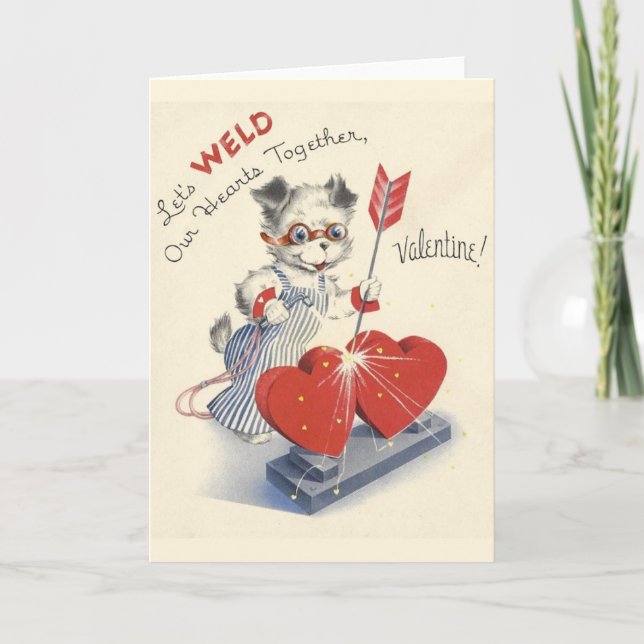Vintage Valentintagskarte Feiertagskarte (Vorderseite)