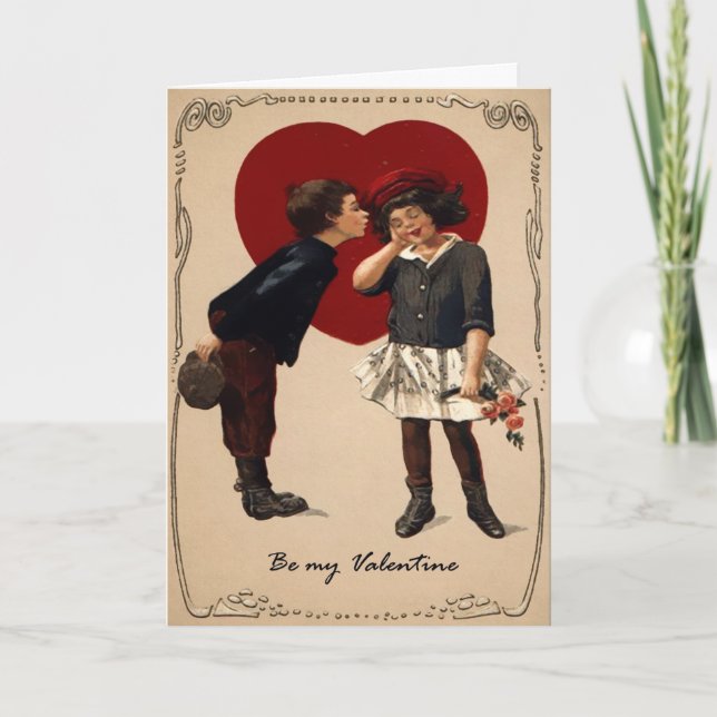 Vintage Valentintagskarte Feiertagskarte (Vorderseite)
