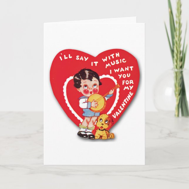 Vintage Valentintagskarte Feiertagskarte (Vorderseite)