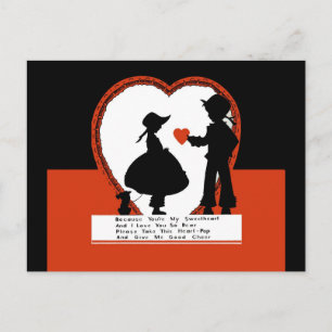 Vintage Valentintagskarte Feiertagspostkarte