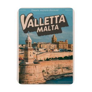 Vintage Valletta, Malta - Reise Souvenirs und Gesc Magnet