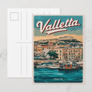Vintage Valletta, Malta - Reise Souvenirs und Gesc Postkarte