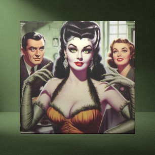 Vintage Vampir Girl Fliese