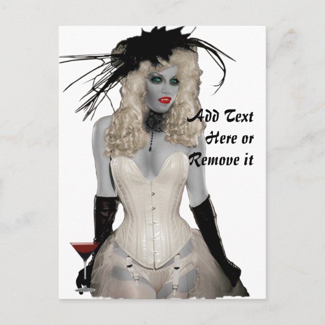Vintage Vampir-Postkarte Postkarte (Vorderseite)