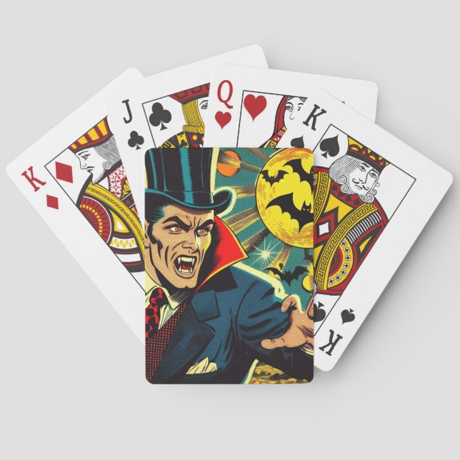 Vintage Vampire-Comicen Spielkarten (Rückseite)