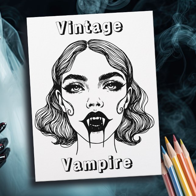 Vintage Vampire-Farbseite (Von Creator hochgeladen)