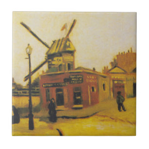 Vintage Van Gogh Paris Windmühle Malerei Fliese