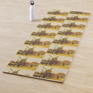 Vintage Van Gogh Paris Windmühle Malerei Yogamatte