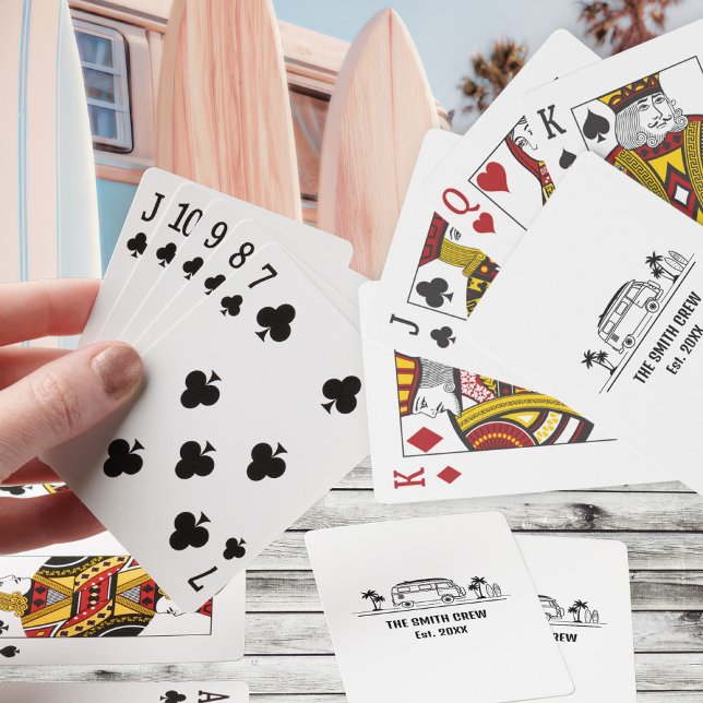 Vintage Van Life Surfer Crew Spielkarten (Vintage Van Life Surfer Crew Poker Cards ©Susanne Sachers - Sunny Wanderlust 🌞✈️)