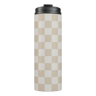 Vintage Vanilla Weißer Kaffee Schach Thermosbecher