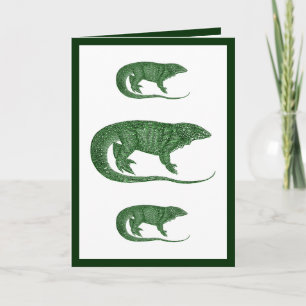 Vintage, variierte Lizard-Grußkarte Karte