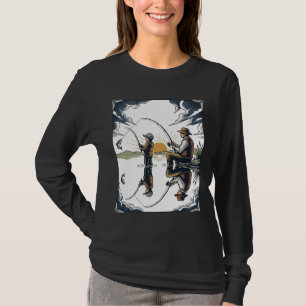 Vintage Vater und Kind Angelschnitzerei-Shirt D T-Shirt