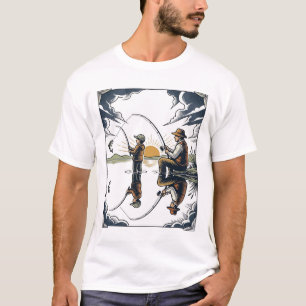 Vintage Vater und Kind Angelschürze-Shirt D T-Shirt