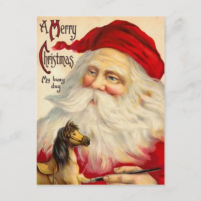 Vintage Vater-Weihnachtspostkarte Feiertagspostkarte (Vorderseite)