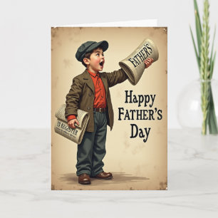 Vintage Vatertag Newsboy Karte