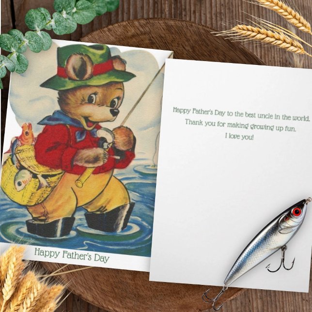Vintage Vatertagskarte für Onkelfischen Karte (Von Creator hochgeladen)