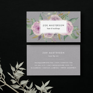 Vintage-Veilchen-Blumenmuster Visitenkarte