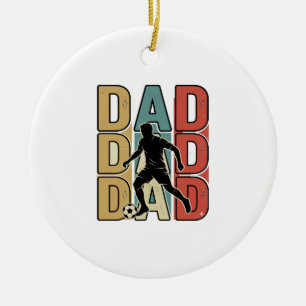 Vintage-Vektor-Design für Fußball-Väter_1 Keramik Ornament
