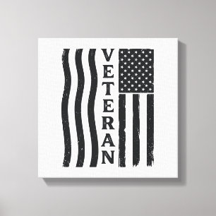 Vintage-Vektor-Shirt-Design mit amerikanischer Fla Leinwanddruck