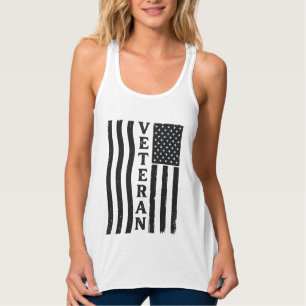 Vintage-Vektor-Shirt-Design mit amerikanischer Fla Tank Top