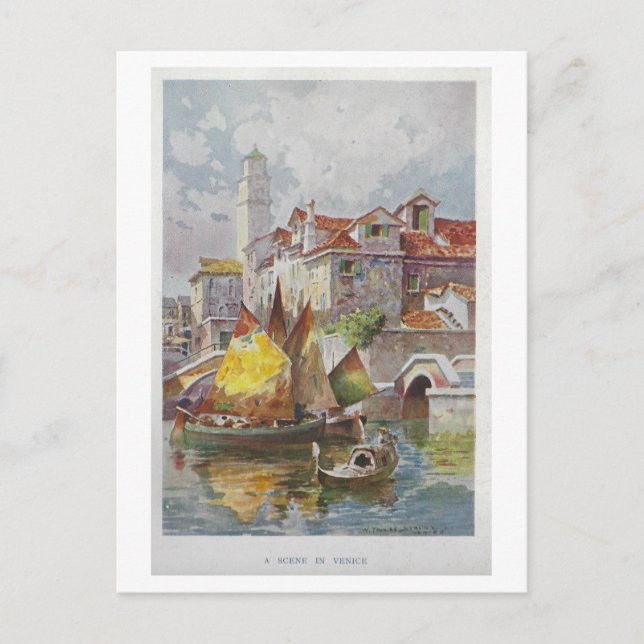 Vintage venezianische Malerei Postkarte (Vorderseite)