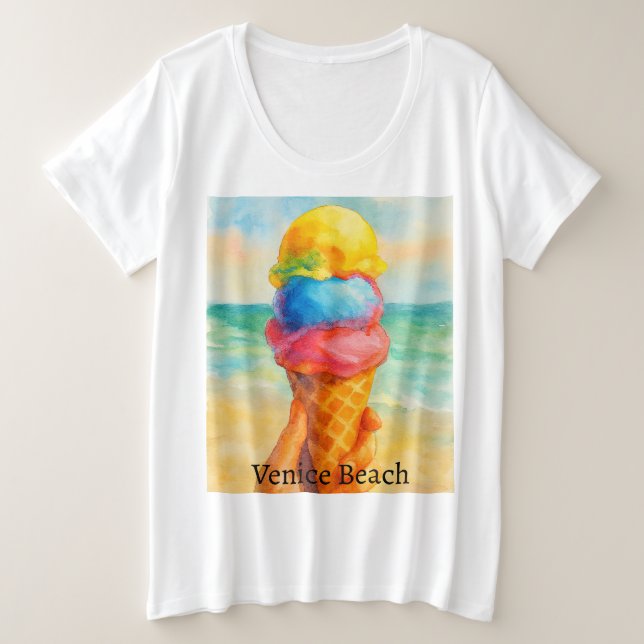 Vintage Venice Beach California Watercolor (Design devant)