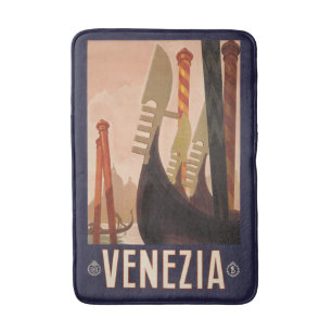 Vintage Venice Italie Voyage Poster tapis de bain