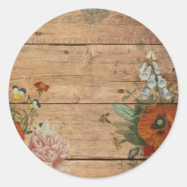 Vintage veränderte Kunst Runder Aufkleber (Vorderseite)