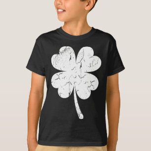 Vintage verblasster Retro-Vierblattklee St. Patric T-Shirt